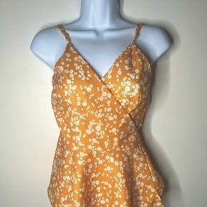 Floral Wrap-Styled Tank Top